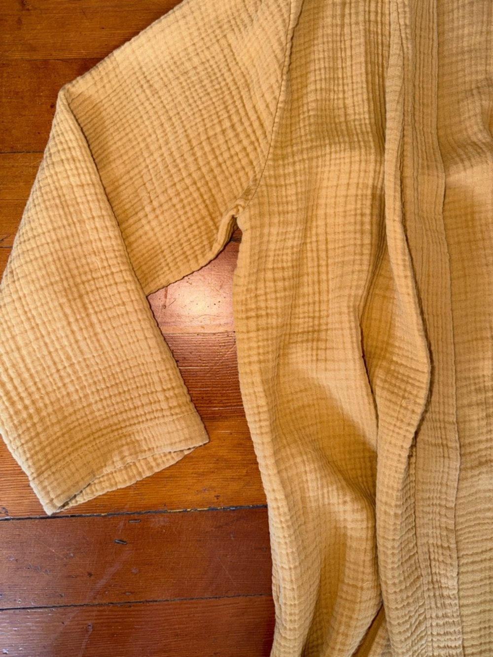 Parachute Cloud Cotton Robe // Mustard Open-Front Women’s // Medium // no tie - Picture 5 of 5